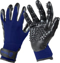 H HANDSON Pet Grooming Gloves - Patented 1 Ranked, Award Winning Shedding, Bathing, & Hair Remover Gloves - Gentle Brush for Cats, Dogs, and Horses (Blue, Large) - PhishStones Products