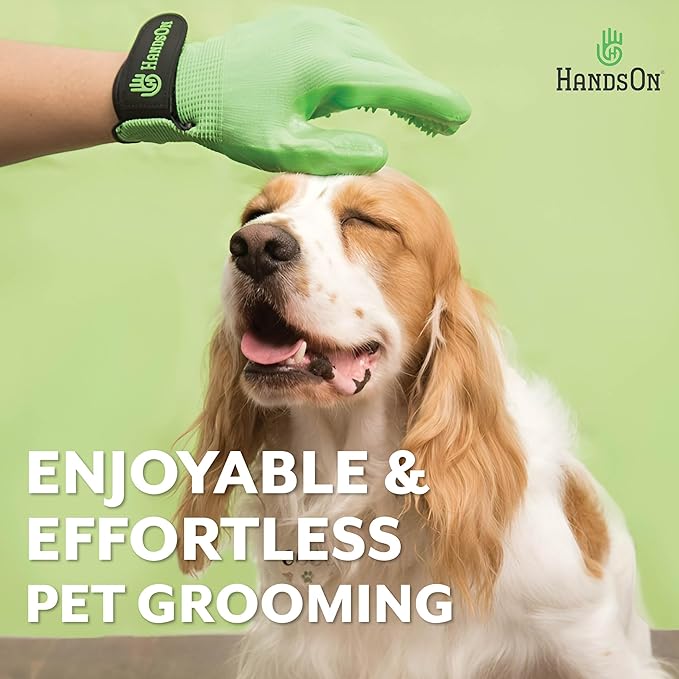H HANDSON Pet Grooming Gloves - Patented 1 Ranked, Award Winning Shedding, Bathing, & Hair Remover Gloves - Gentle Brush for Cats, Dogs, and Horses (Purple, Large) - PhishStones Products