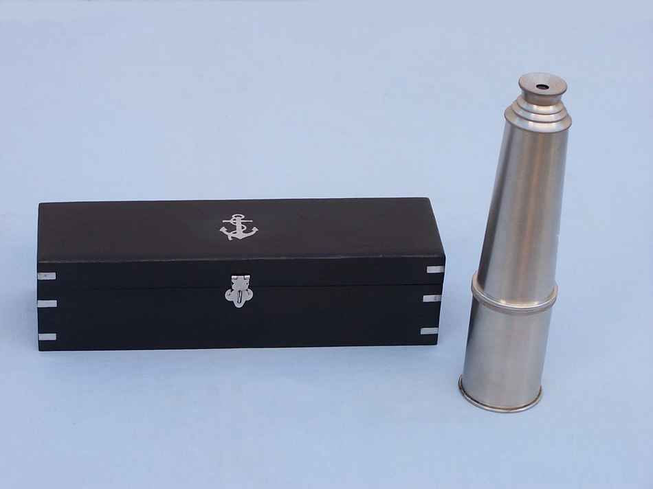 Deluxe Class Hampton Collection Brushed Nickel Spyglass 36"" with Rosewood Box