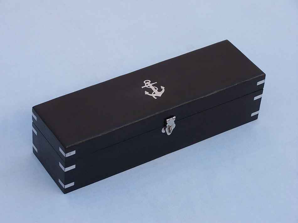 Deluxe Class Hampton Collection Brushed Nickel Spyglass 36"" with Rosewood Box