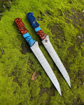 Hand - Forged Damascus Steel Fillet Knife Set – Custom Resin Handles, Ultra - Sharp Blades - PhishStones Products