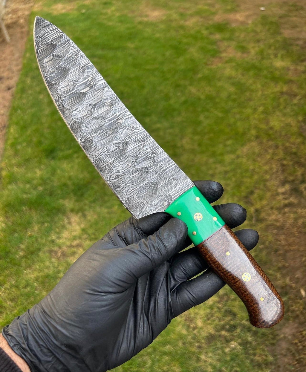 Hand Forged Damascus Steel Fixed Bladed chef knife - PhishStones Products