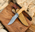HAND FORGED Full Tang 1095 High Carbon Steel Hunting Knife With Leather sheath - PhishStones Products