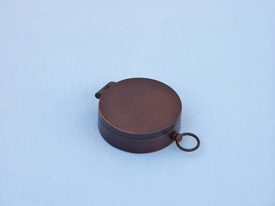Bronzed Lewis And Clark Pocket Compass 3""