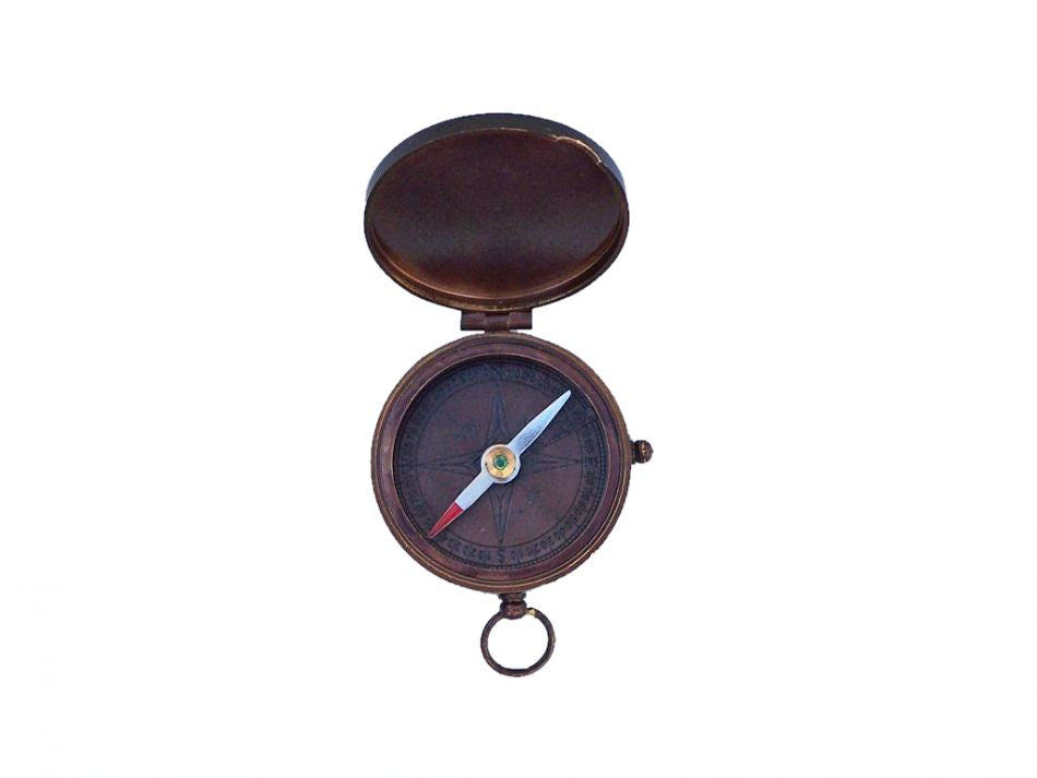 Bronzed Lewis And Clark Pocket Compass 3""