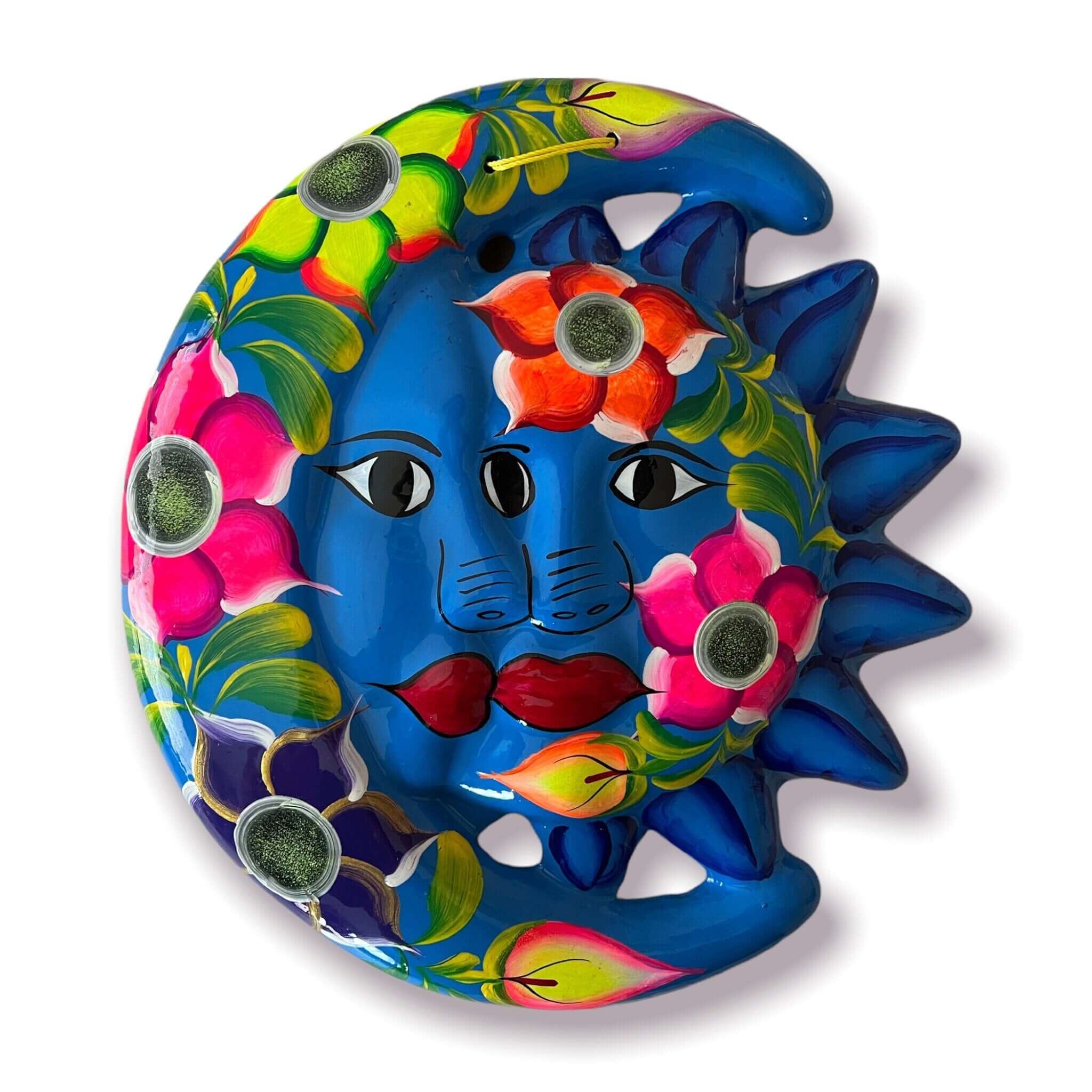 Handmade Guerrero Sun and Moon Eclipse Art | Mexican Pottery