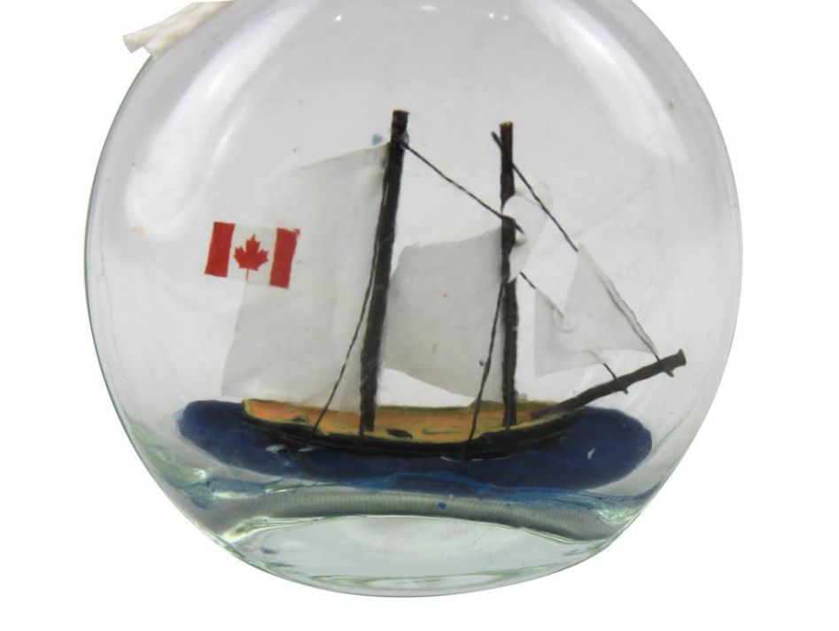 Bluenose Sailboat in a Glass Bottle 4""