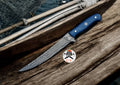 Handmade Blue Resin Handle Damascus Steel Fillet Knife - PhishStones Products