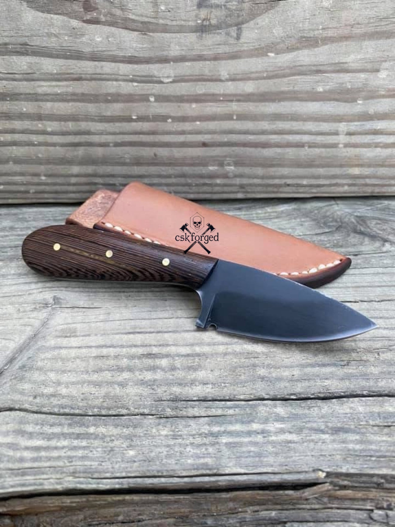 Handmade Buckaroo Knife for Wrangler | High Carbon Steel Ranch Knife, Wenge Wood Handle - PhishStones Products