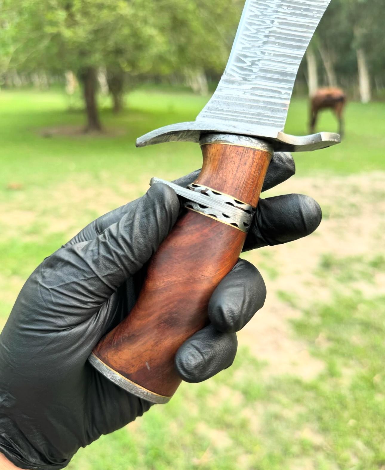 Handmade Damascus steel Camping Hunting Knife - PhishStones Products