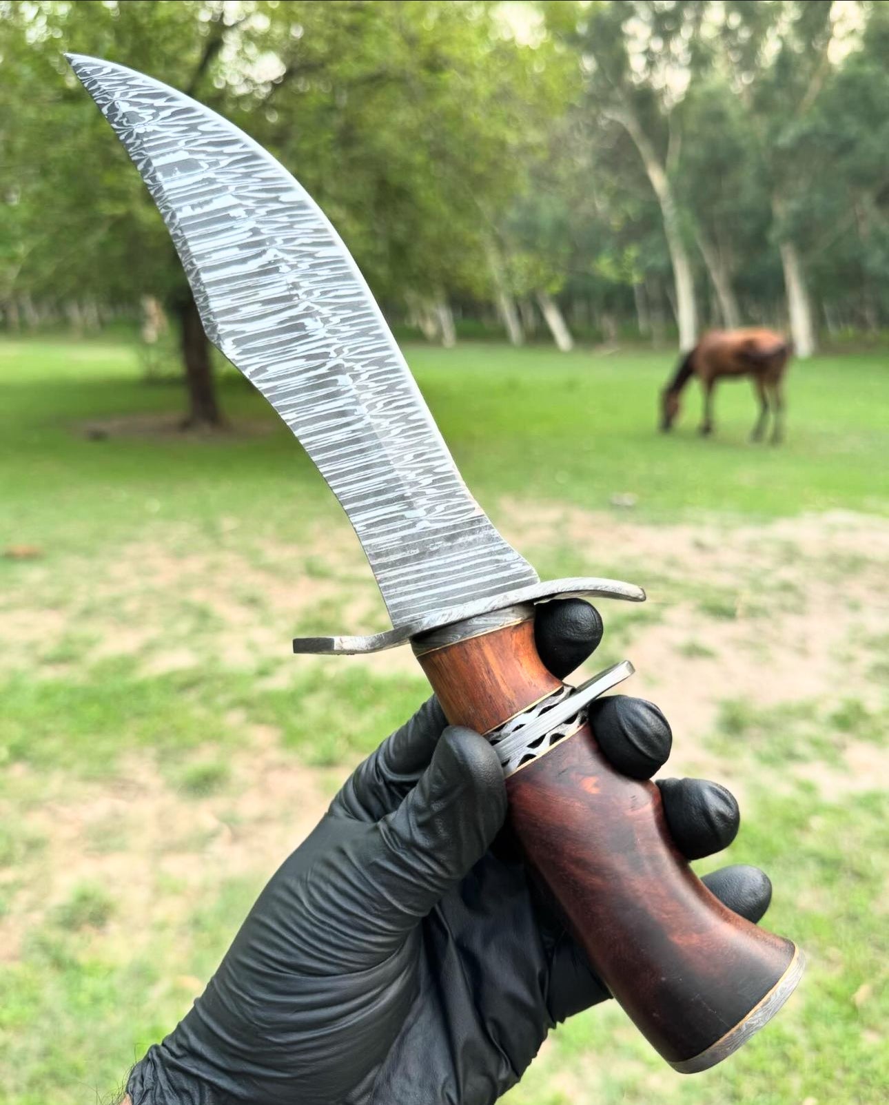 Handmade Damascus steel Camping Hunting Knife - PhishStones Products