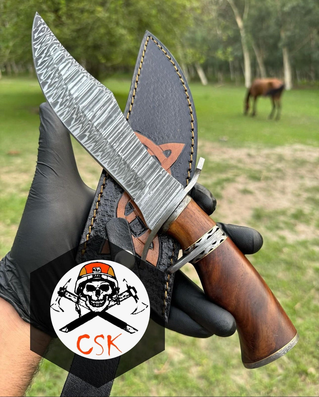 Handmade Damascus steel Camping Hunting Knife - PhishStones Products