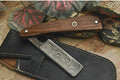 Handmade Damascus Steel Razor With Leather Sheath - PhishStones Products