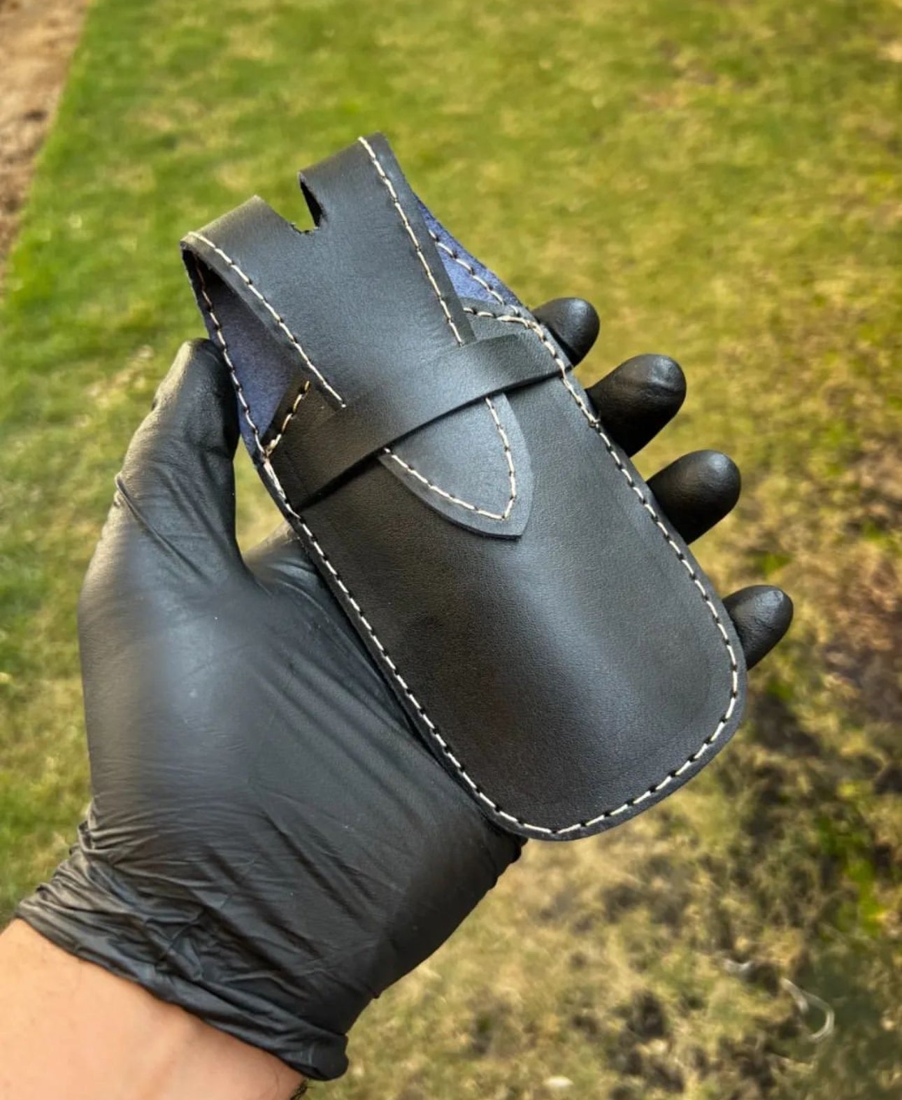 Handmade Damascus Steel Razor With Leather Sheath - PhishStones Products