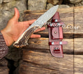 Handmade High carbon Steel Knife with Antler Handle – Razor - Sharp, Patterned Blade for Precision Edge - PhishStones Products