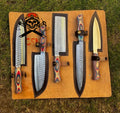 Handmade J2 steel (5pcs) kitchen chef knives set - PhishStones Products