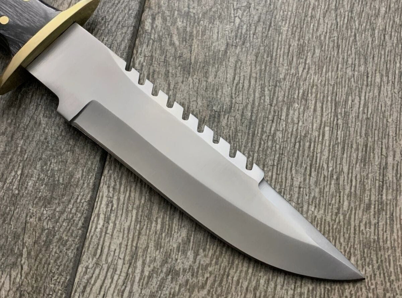 Handmade Knife with Brass Guard and Rose Wood Handle - PhishStones Products