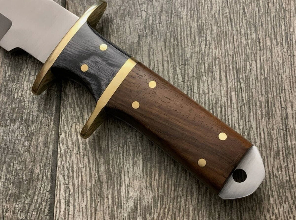 Handmade Knife with Brass Guard and Rose Wood Handle - PhishStones Products