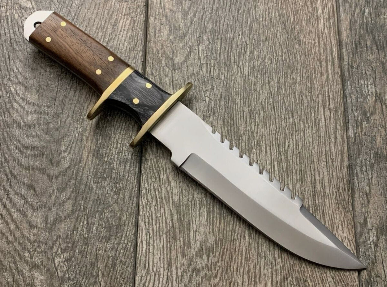 Handmade Knife with Brass Guard and Rose Wood Handle - PhishStones Products