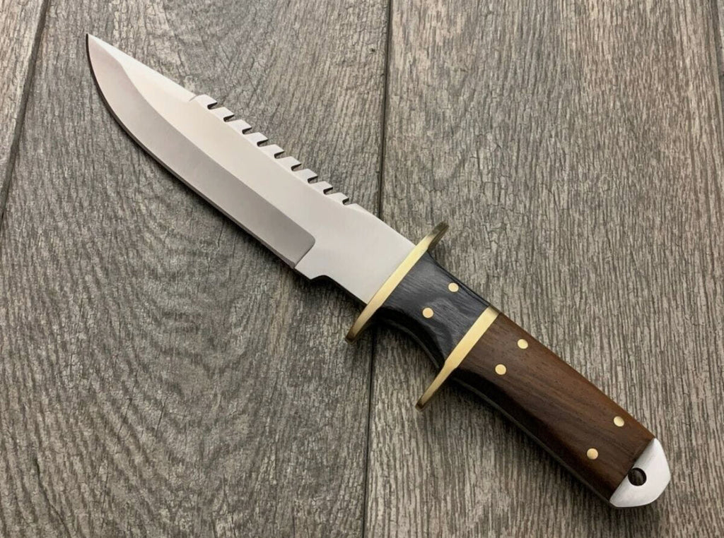 Handmade Knife with Brass Guard and Rose Wood Handle - PhishStones Products