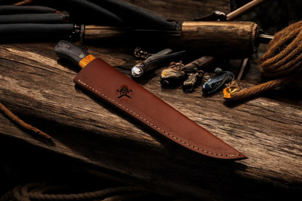 Handmade Legacy Damascus Fishing Knife with Pkka Wood Handle - PhishStones Products