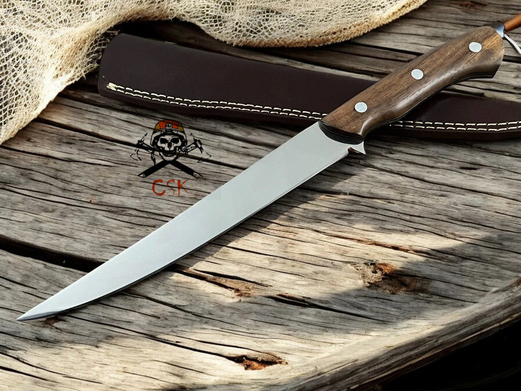 Handmade Personalized Fillet Knife with Rosewood Handle - PhishStones Products