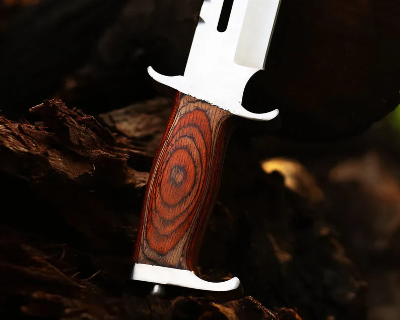 Handmade Stainless Steel blade Rambo Knife With Pakka Wood handle, Steel Guard & Pommel - PhishStones Products