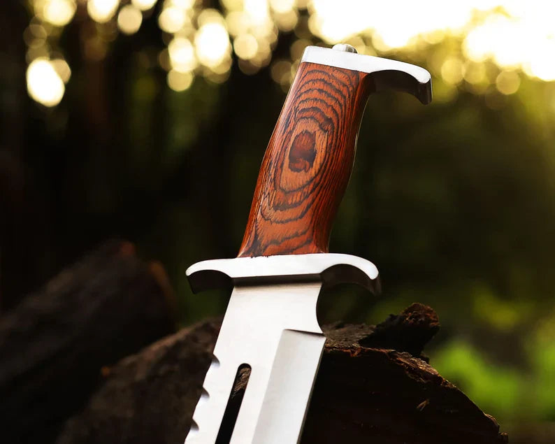 Handmade Stainless Steel blade Rambo Knife With Pakka Wood handle, Steel Guard & Pommel - PhishStones Products