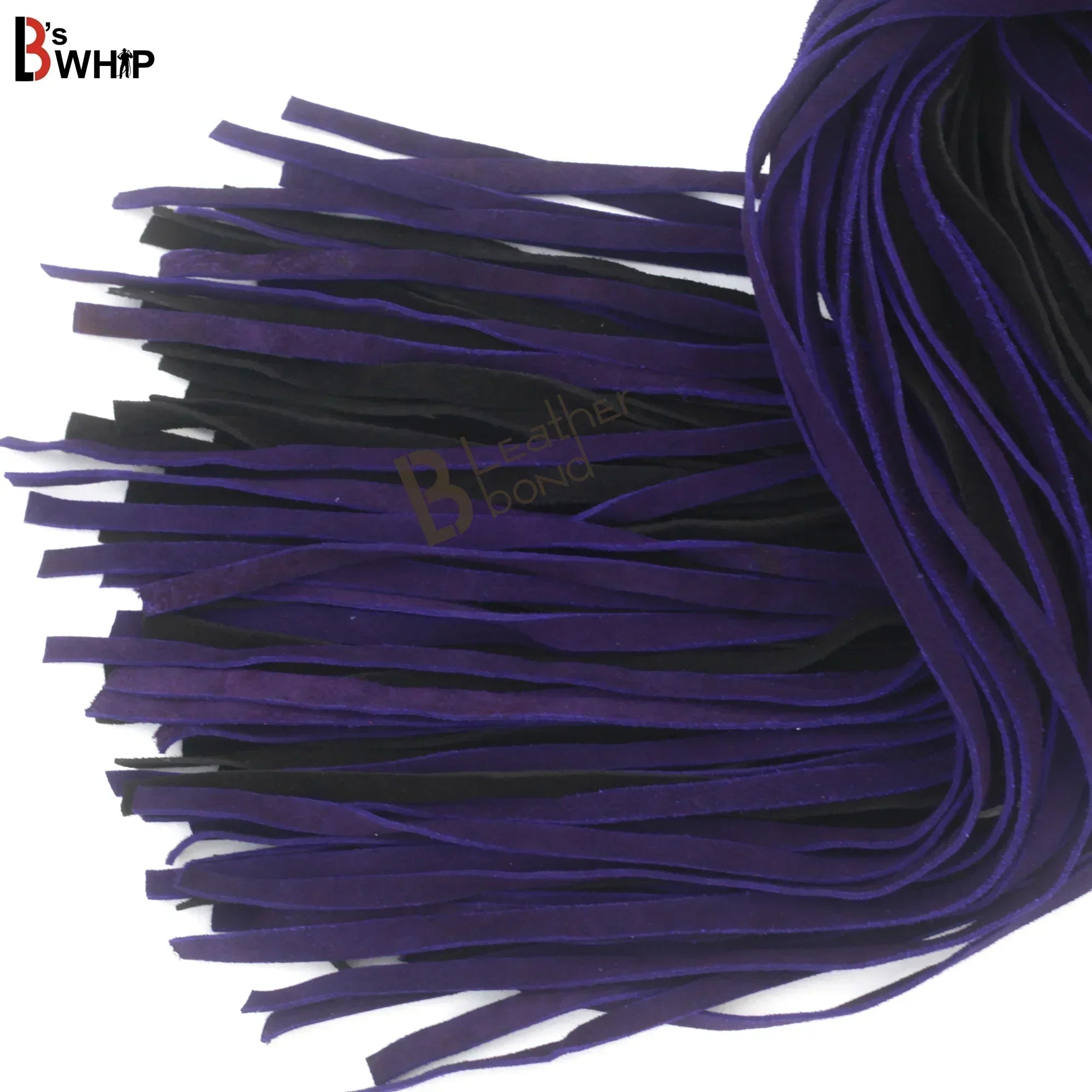💜🖤 Real Cowhide Suede Leather Flogger 50 Falls Purple and Black Heavy Duty Thuddy Whip | BDSM Impact