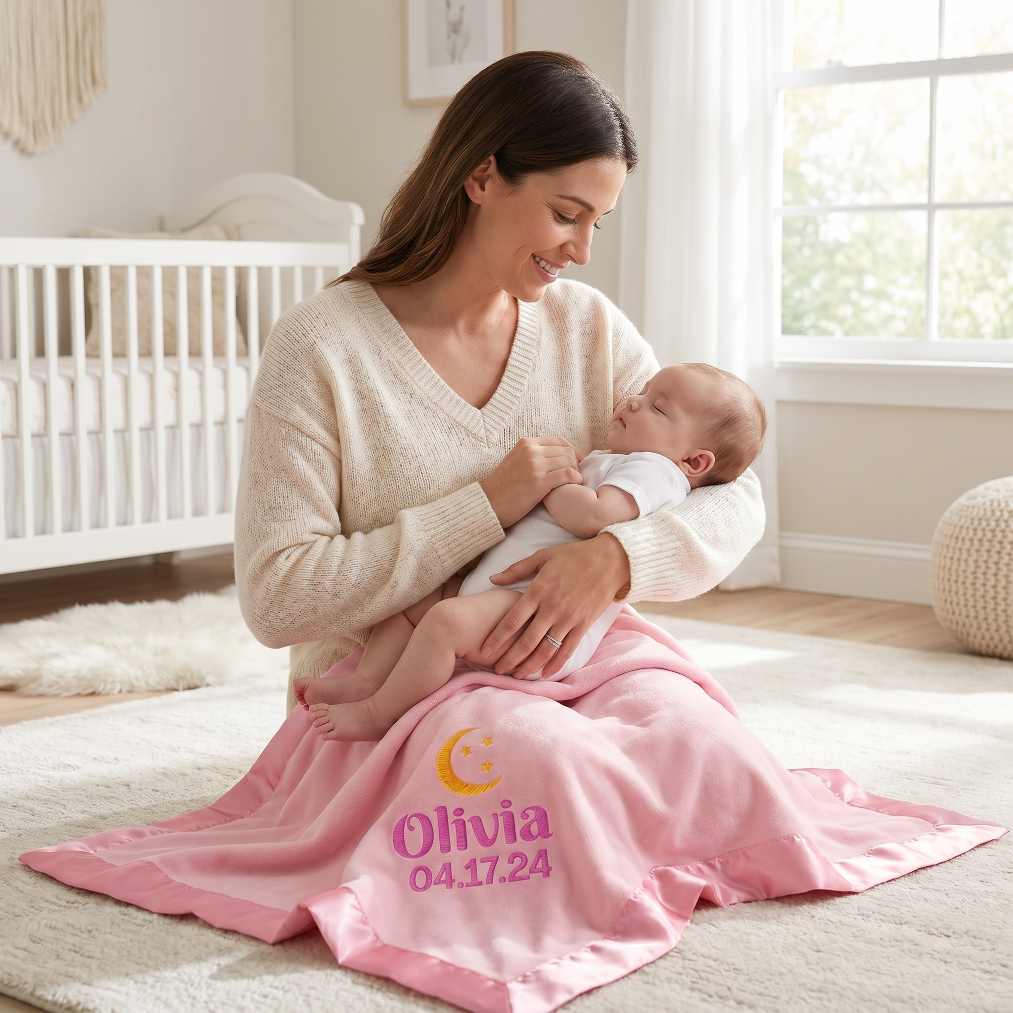 Personalized Baby Blanket with Embroidered Name
