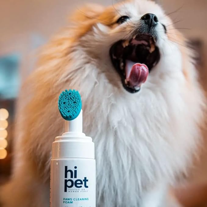 Hi Pet Dog Paw Cleaner Foam with Built - in Paw Scrubber Brush, Paw Cleaner for Dogs and Cats, Cat and Dog Paw Moisturizer, Effortless and Easy - to - Use Bottle Design Dog Feet Cleaner (Pack of 3) - PhishStones Products