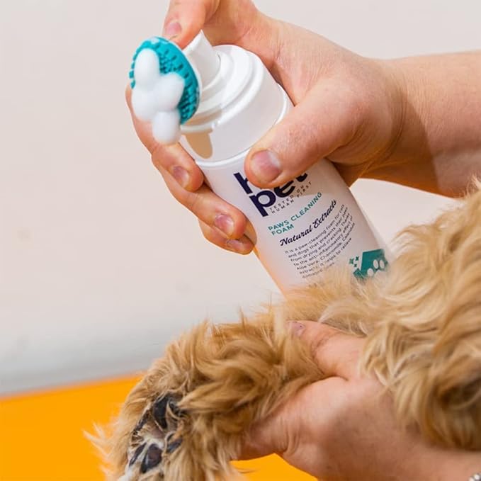 Hi Pet Dog Paw Cleaner Foam with Built - in Paw Scrubber Brush, Paw Cleaner for Dogs and Cats, Cat and Dog Paw Moisturizer, Effortless and Easy - to - Use Bottle Design Dog Feet Cleaner, 5.07 Fl Oz - PhishStones Products