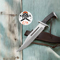 Hibben III Handmade Knife - Leather Sheath - Stainless Steel Blade, Wooden Handle - Length 17 - PhishStones Products