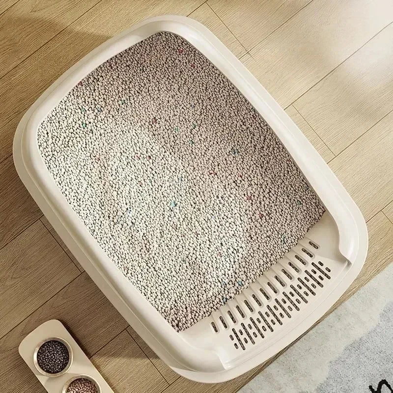 High - Sided Cat Litter Box — Anti - Splash Kitty Sandbox with Side Entry (14.5 x 11.5 x 6.3 in / 36.9 x 29.3 x 16 cm) - PhishStones Products