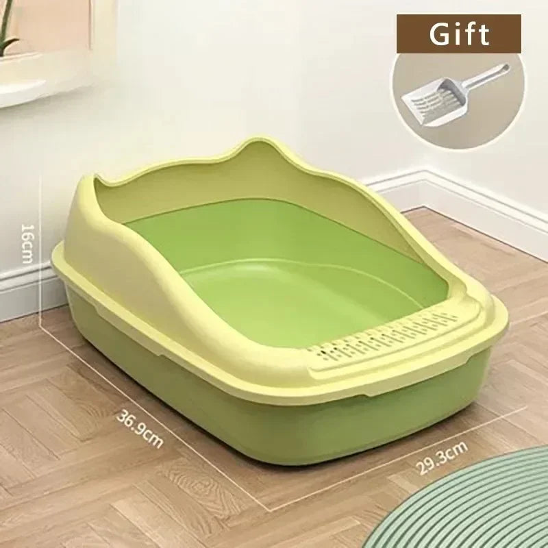 High - Sided Cat Litter Box — Anti - Splash Kitty Sandbox with Side Entry (14.5 x 11.5 x 6.3 in / 36.9 x 29.3 x 16 cm) - PhishStones Products