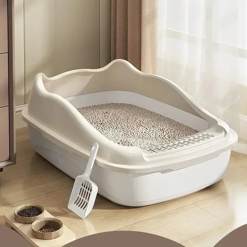 High - Sided Cat Litter Box — Anti - Splash Kitty Sandbox with Side Entry (14.5 x 11.5 x 6.3 in / 36.9 x 29.3 x 16 cm) - PhishStones Products