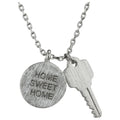 GreaterGood Brushed Silver-Tone Home Sweet Home Necklace with Dual Pendants