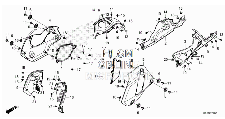 Honda Grom OEM Shroud Hardware – Push Rivet, Slide Clip, Snap Clip & Tap Screw (2022+)