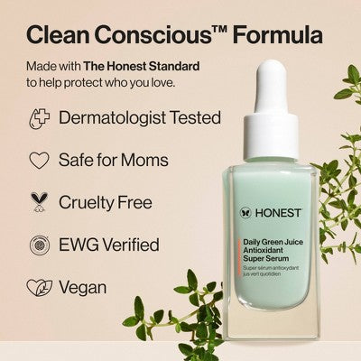 Honest Beauty Daily Green Juice Antioxidant Super Serum 1 fl oz - New - PhishStones Products