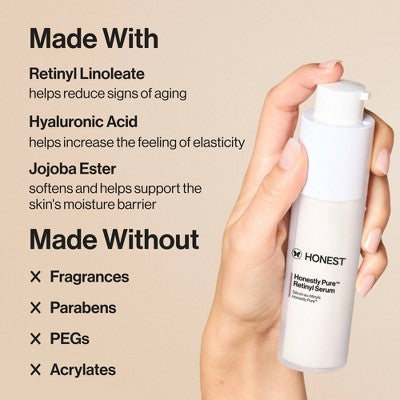Honest Beauty Honestly Pure Retinyl Serum with Retinyl Linoleate 1.0 fl oz - New - PhishStones Products