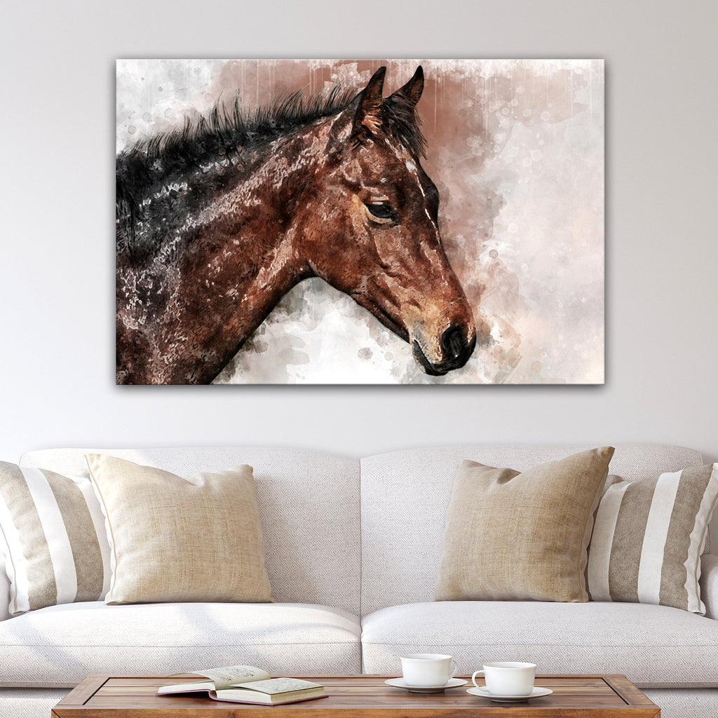 Horse Watercolor Canvas Wall Art - PhishStones Products