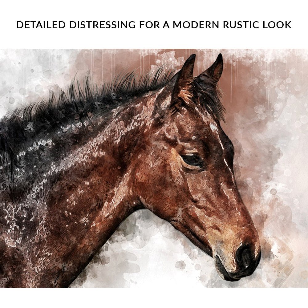 Horse Watercolor Canvas Wall Art - PhishStones Products