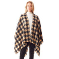Houndstooth Printed Ruana Poncho Houndstooth Open Poncho