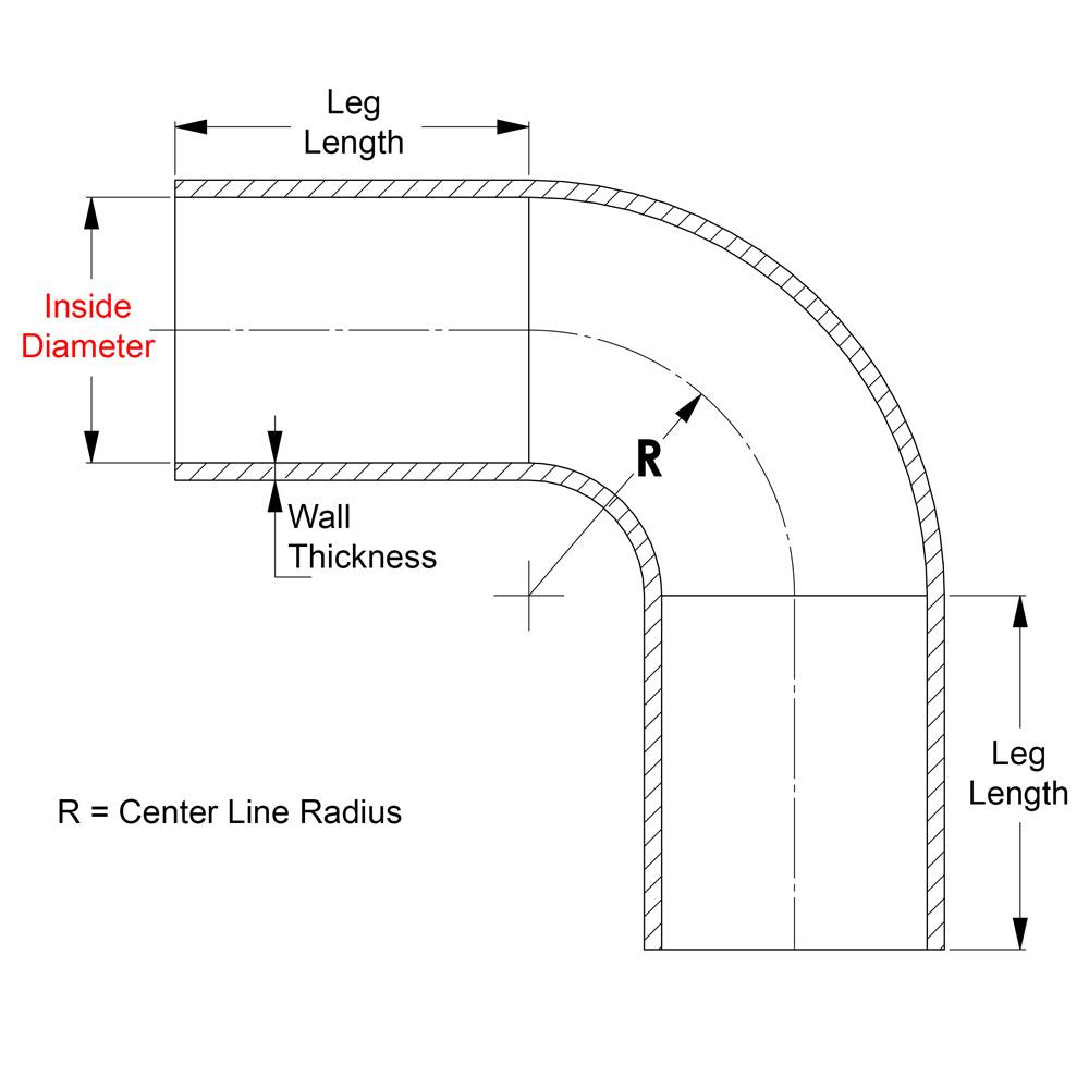 HPS Performance Products HPS 1/4" ID, Silicone 90 Degree Elbow Coupler Hose, High Temp 4-ply Reinforced