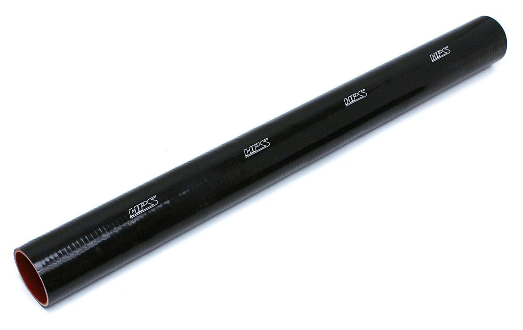 HPS 2-1/2" ID, 1 Foot Length, Silicone Straight Coupler Tube Hose, High Temp 4-ply Reinforced, Black, 63mm ID