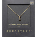 -I- Secret Box 14K Gold Dipped Cubic Zirconia Initial Monogram Pendant Necklace
