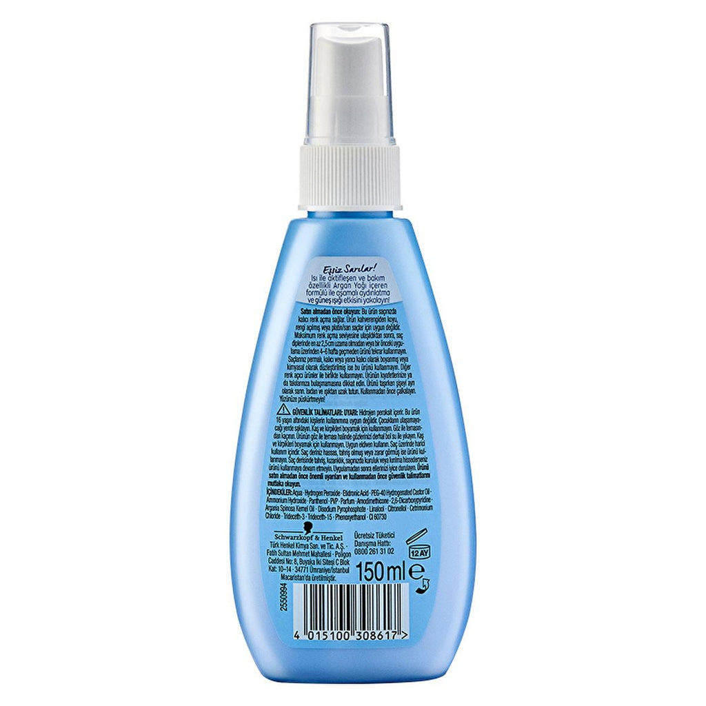Palette Sun-Kissed Hair Lightening Spray - Natural Blonde Highlights with Argan Oil - Heat Activated Gradual Hair Lightener (150ml / 5.07 fl oz)