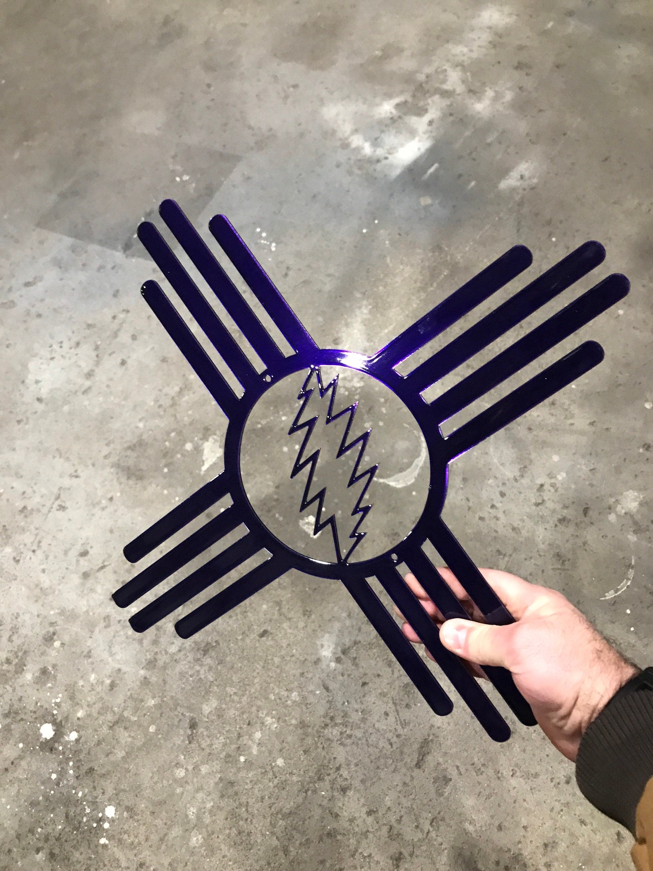 Zia Sun Lightning Metal Sign | Southwest Wall Decor