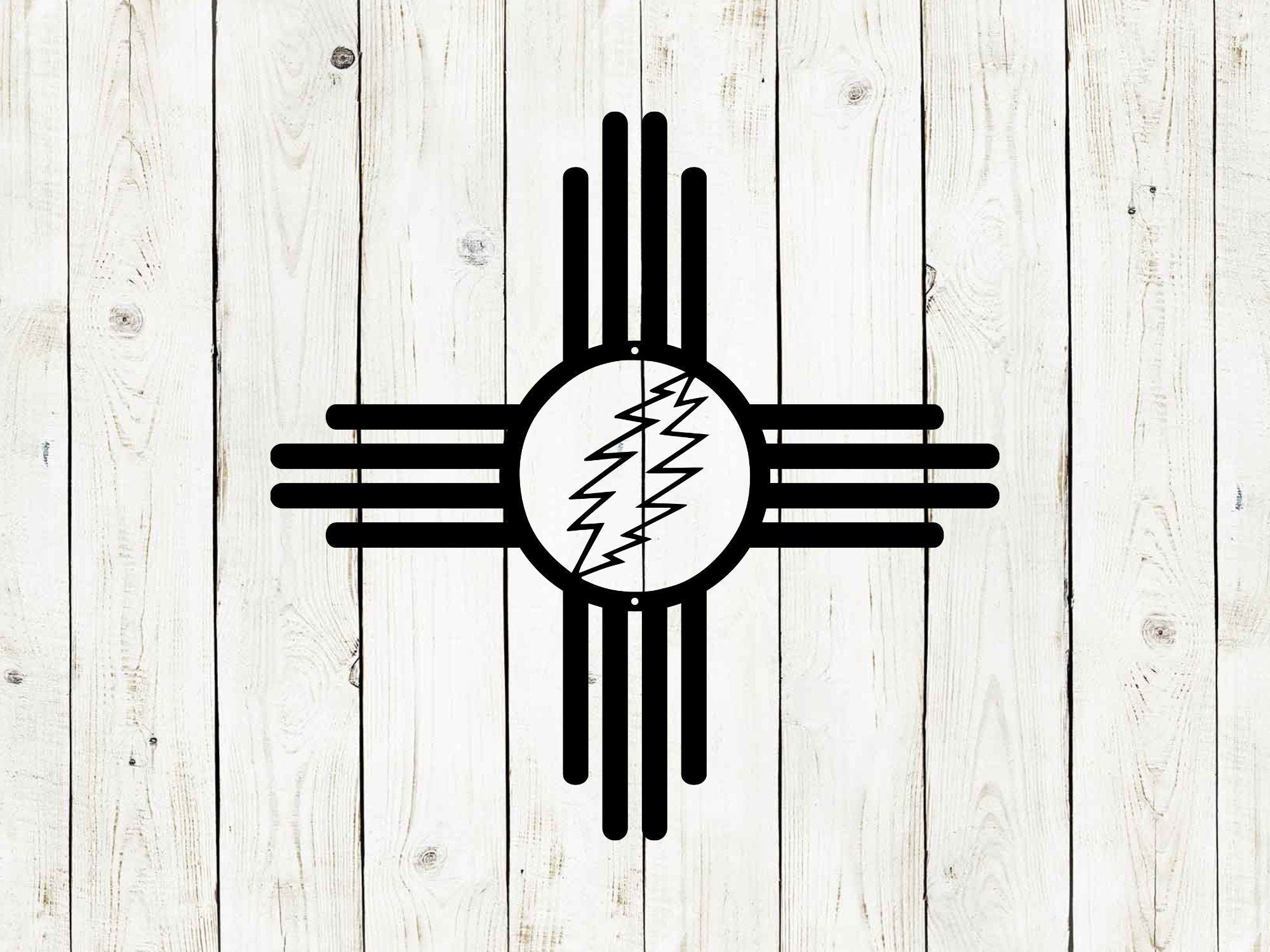 Zia Sun Lightning Metal Sign | Southwest Wall Decor