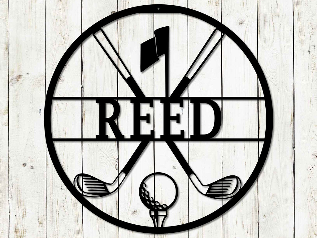 Personalized Golf Metal Sign | Custom Golf Monogram Wall Art